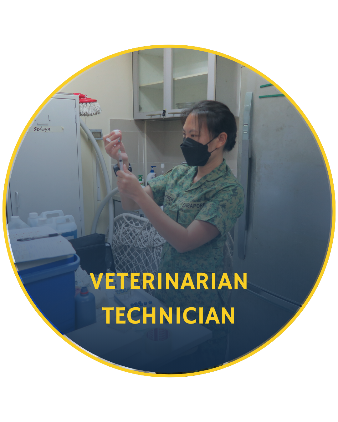 Veterinarian Technician preparing vaccination.